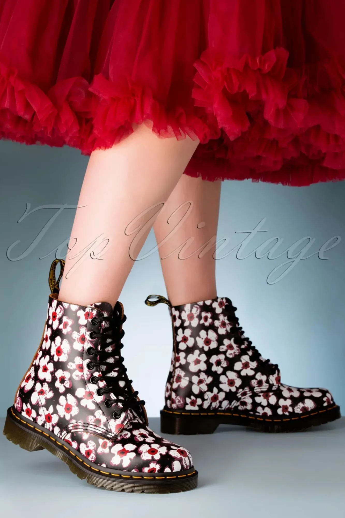 Discount 1460 Pansy Fayre Vintage Laarzen In Zwart Vrouwen Booties & Laarzen