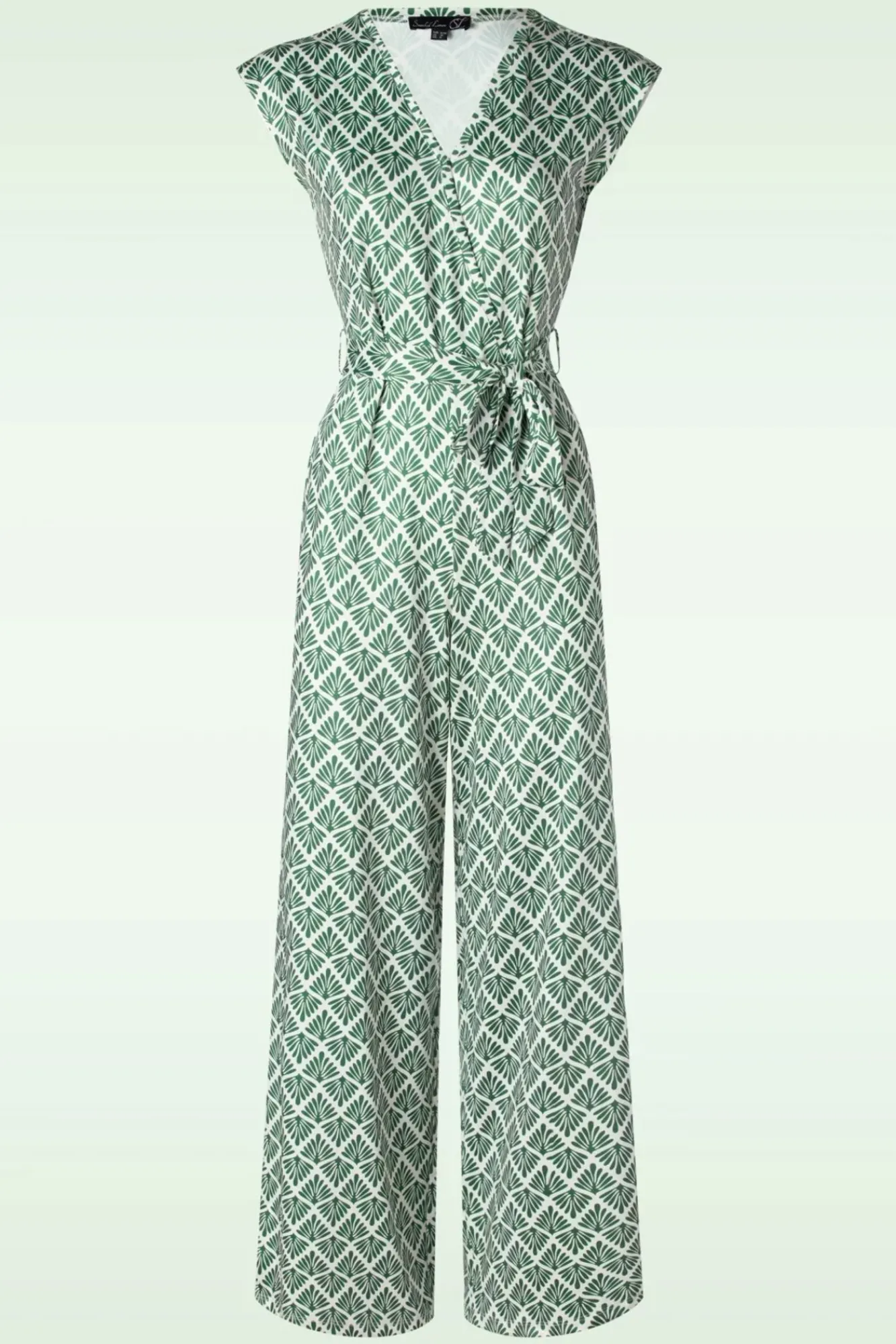 New Adeline Jumpsuit In Legergroen En Gebroken Wit Vrouwen Playsuits & Jumpsuits