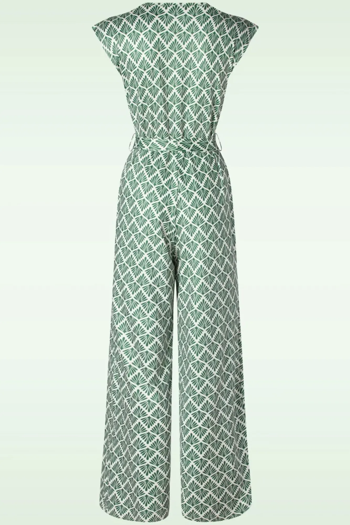 New Adeline Jumpsuit In Legergroen En Gebroken Wit Vrouwen Playsuits & Jumpsuits