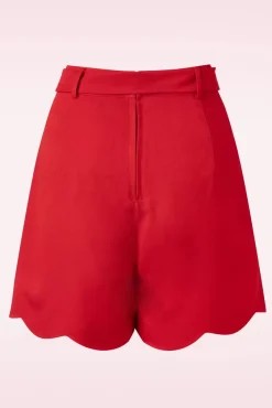Best Ahoy Scallop Short In Rood Vrouwen Broeken