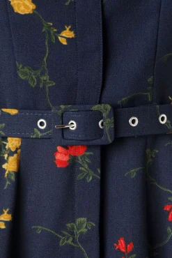 Sale Alberta Bloom Floral Jurk In Marineblauw Vrouwen Plus Size Jurken