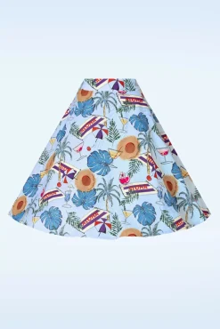 Online Aloha Swing Rok In Blauw Vrouwen Rokken