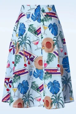 Online Aloha Swing Rok In Blauw Vrouwen Rokken