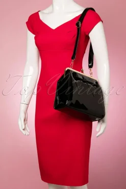 Hot Amerikaanse Vintage Patenttas In Zwart Vrouwen Tassen