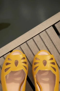 New Angie Monaco Peeptoe Pumps In Mango Mojito Vrouwen Pumps