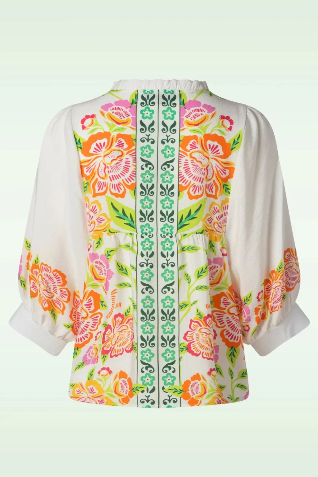 Hot Anika Floral Top In Wit Vrouwen Blouses