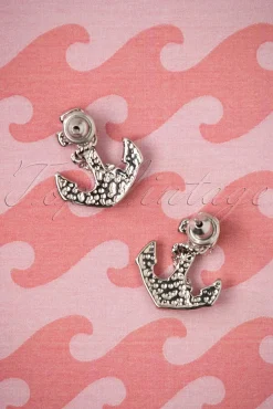 Hot Anker Oorstekers In Zilver Vrouwen Sieraden