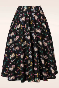 Hot Anker Pin-Up Swingrok In Zwart Vrouwen Rokken