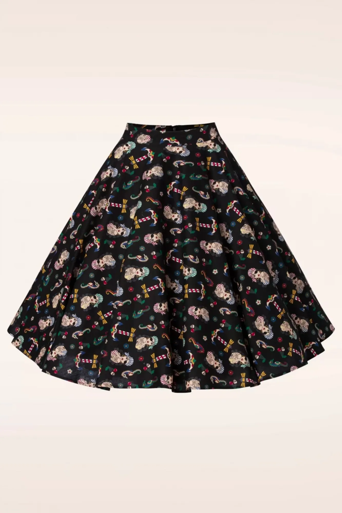 Hot Anker Pin-Up Swingrok In Zwart Vrouwen Rokken