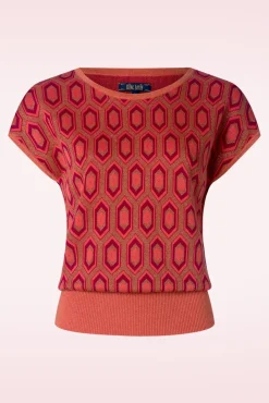 Hot Ann Top Crown In Tweed Oranje Vrouwen Truitjes