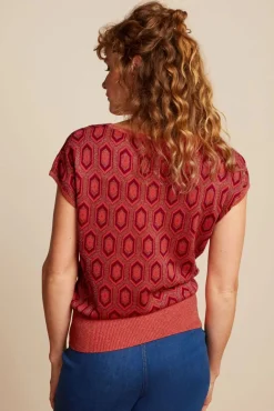 Hot Ann Top Crown In Tweed Oranje Vrouwen Truitjes