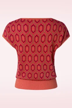 Hot Ann Top Crown In Tweed Oranje Vrouwen Truitjes