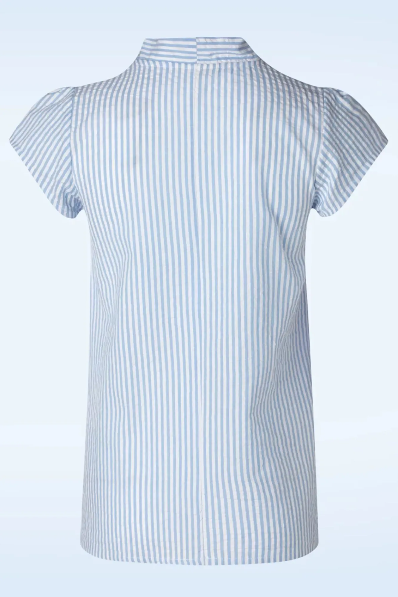 Outlet Anna Gestreepte Top In Lichtblauw Vrouwen Blouses