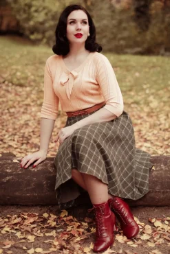 Clearance Another Fab Swing Rok In Bruin Vrouwen Rokken