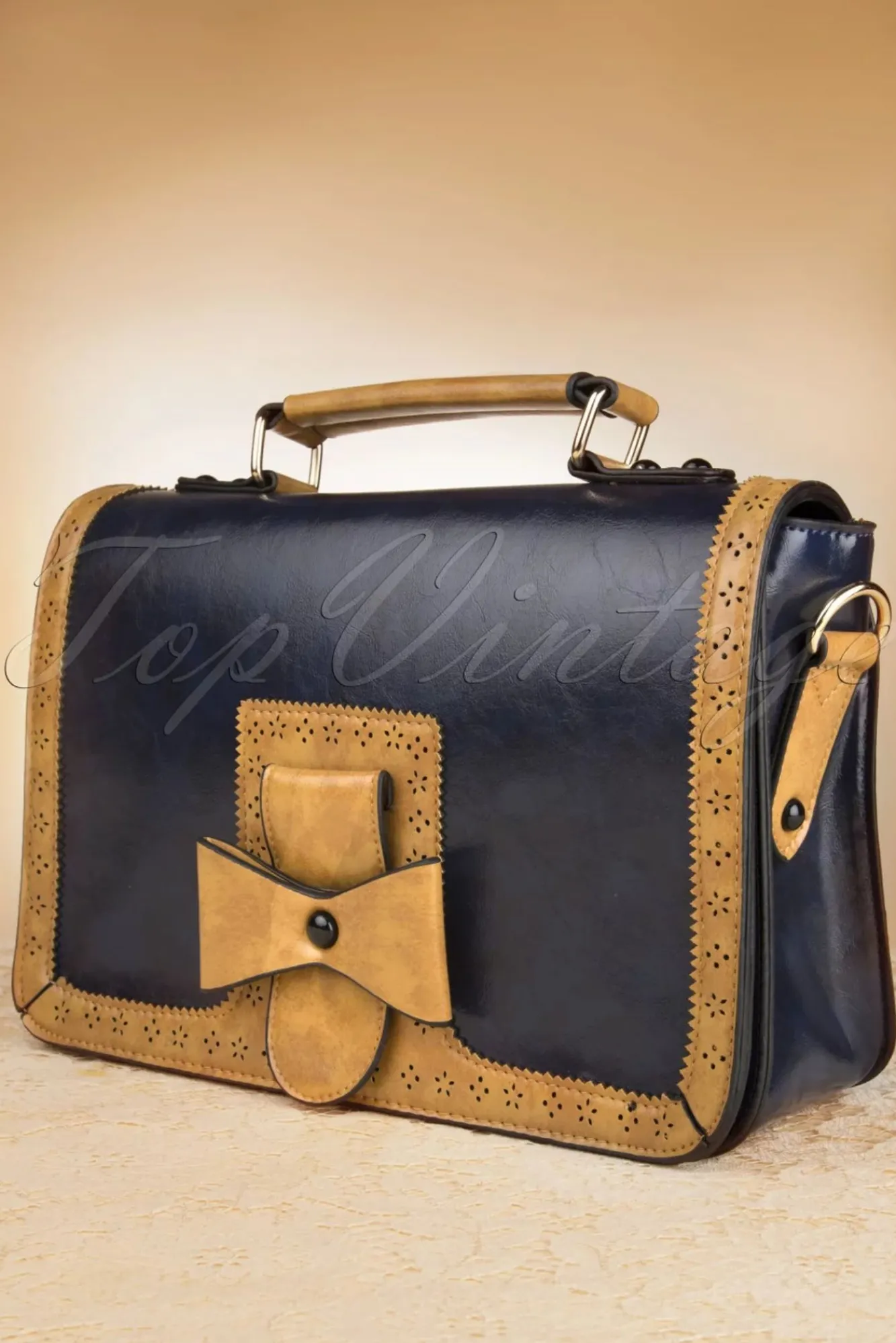 Outlet Antieke Messenger Bag In Blauw Vrouwen Tassen