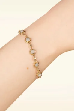 Hot Antique Armbandje In Goud En Maansteen Wit Vrouwen Sieraden