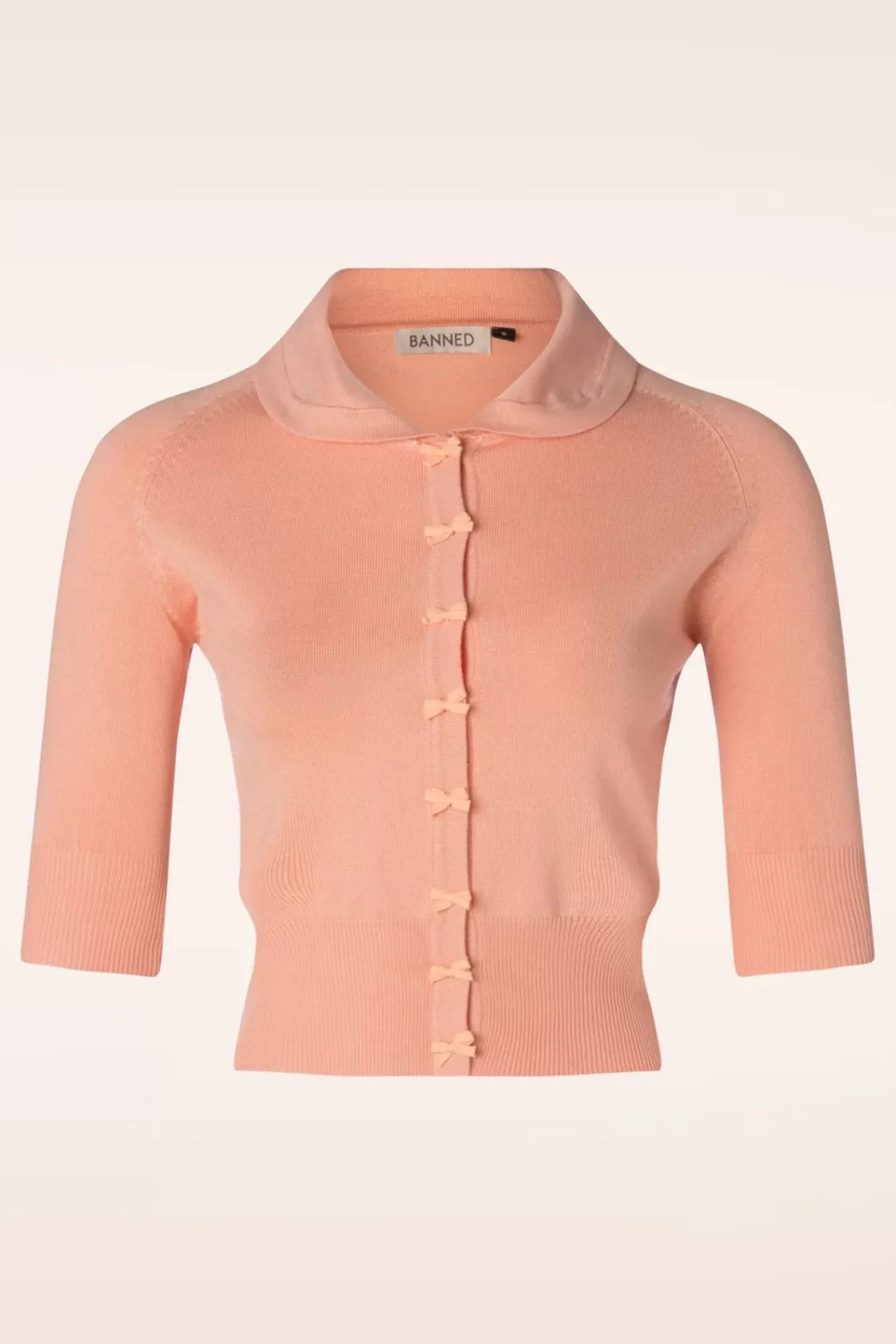 Hot April Cardigan Met Korte Mouwen In Perzik Vrouwen Vestjes