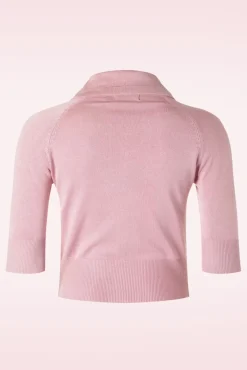 New April Cardigan Met Korte Mouwen In Blush Vrouwen Vestjes