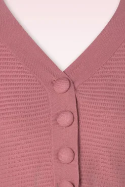 Outlet Ariane Getextureerd Gebreid Cropped Vest In Roze Vrouwen Vestjes