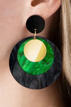 Best Art Deco Disk Oorbellen In Groen Vrouwen Sieraden