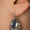 Outlet Art Deco Ovale Oorbellen In Blauw Vrouwen Sieraden
