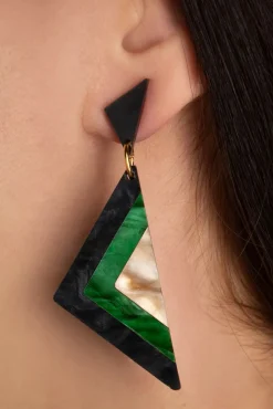 Online Art Deco Triangle Oorbellen In Groen Vrouwen Sieraden