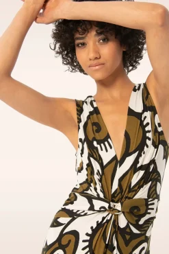 Outlet Aubrey Maxi Jurk In Khaki Vrouwen Plus Size Jurken