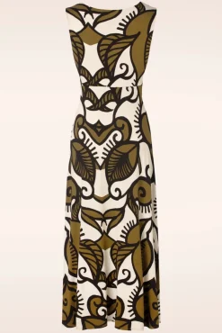 Outlet Aubrey Maxi Jurk In Khaki Vrouwen Plus Size Jurken