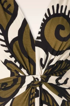 Outlet Aubrey Maxi Jurk In Khaki Vrouwen Plus Size Jurken