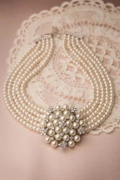 Audrey Creme Parel Choker Ketting Vrouwen Sieraden