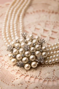 Audrey Creme Parel Choker Ketting Vrouwen Sieraden