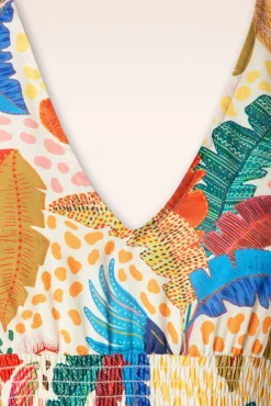 New Aurora Tropical Midi Jurk In Multi Vrouwen Midi Jurken