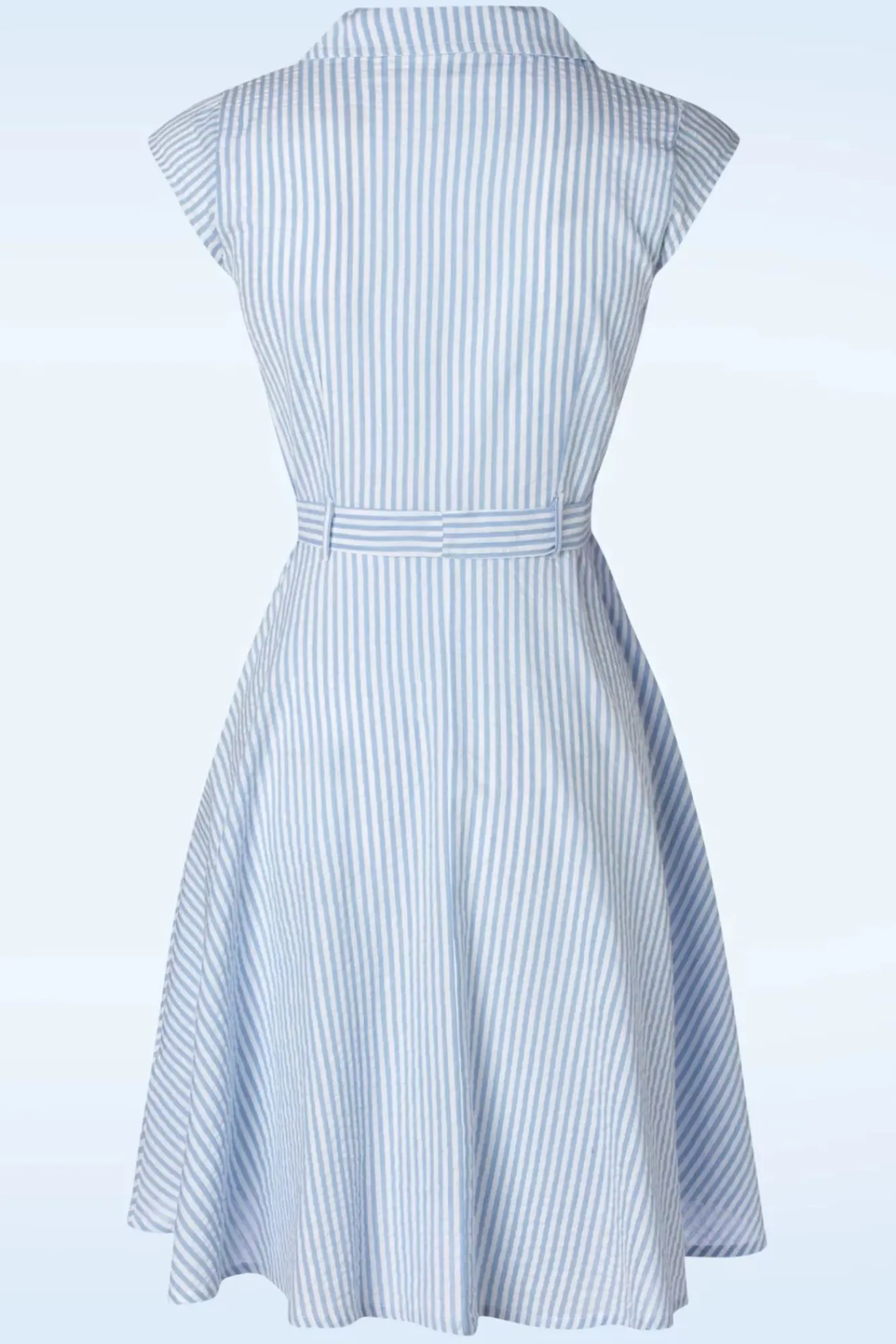 Sale Ava Gestreepte Jurk In Lichtblauw Vrouwen Swing Jurken