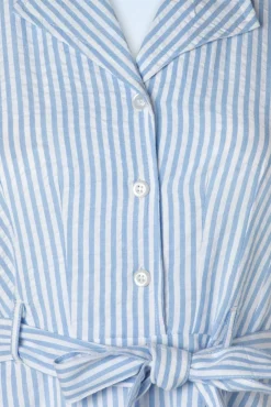 Sale Ava Gestreepte Jurk In Lichtblauw Vrouwen Swing Jurken