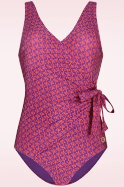 Online Badpak Met V-Hals In Koraal Vrouwen Badpakken