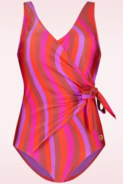 Sale Badpak Met V-Hals In Shiny Wave Vrouwen Badpakken