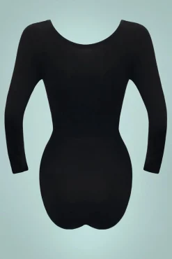 Discount Bamboe Bodysuit In Zwart Vrouwen Shapewear