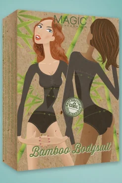 Discount Bamboe Bodysuit In Zwart Vrouwen Shapewear