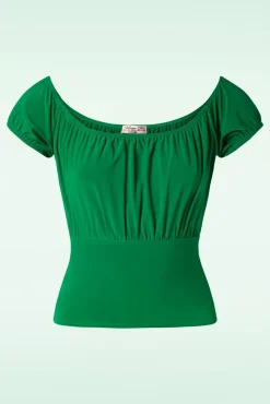 Best Belinda Off-Shoulder Top In Groen Vrouwen Tops