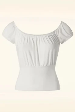 Hot Belinda Off-Shoulder Top In Wit Vrouwen Tops