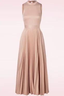 Bella Geplooide Maxi Jurk In Blush Pink Vrouwen Effen Jurken