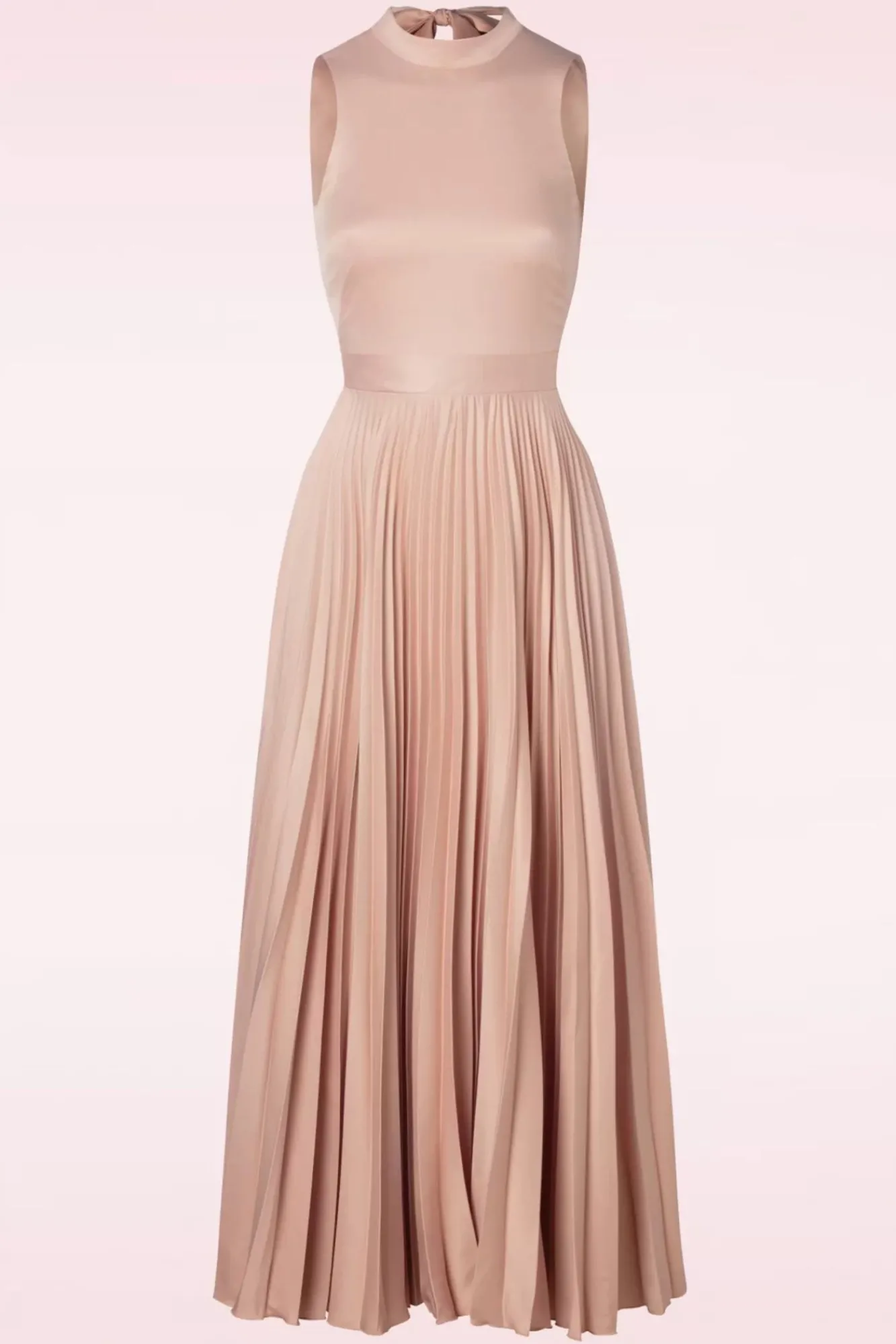 Bella Geplooide Maxi Jurk In Blush Pink Vrouwen Effen Jurken