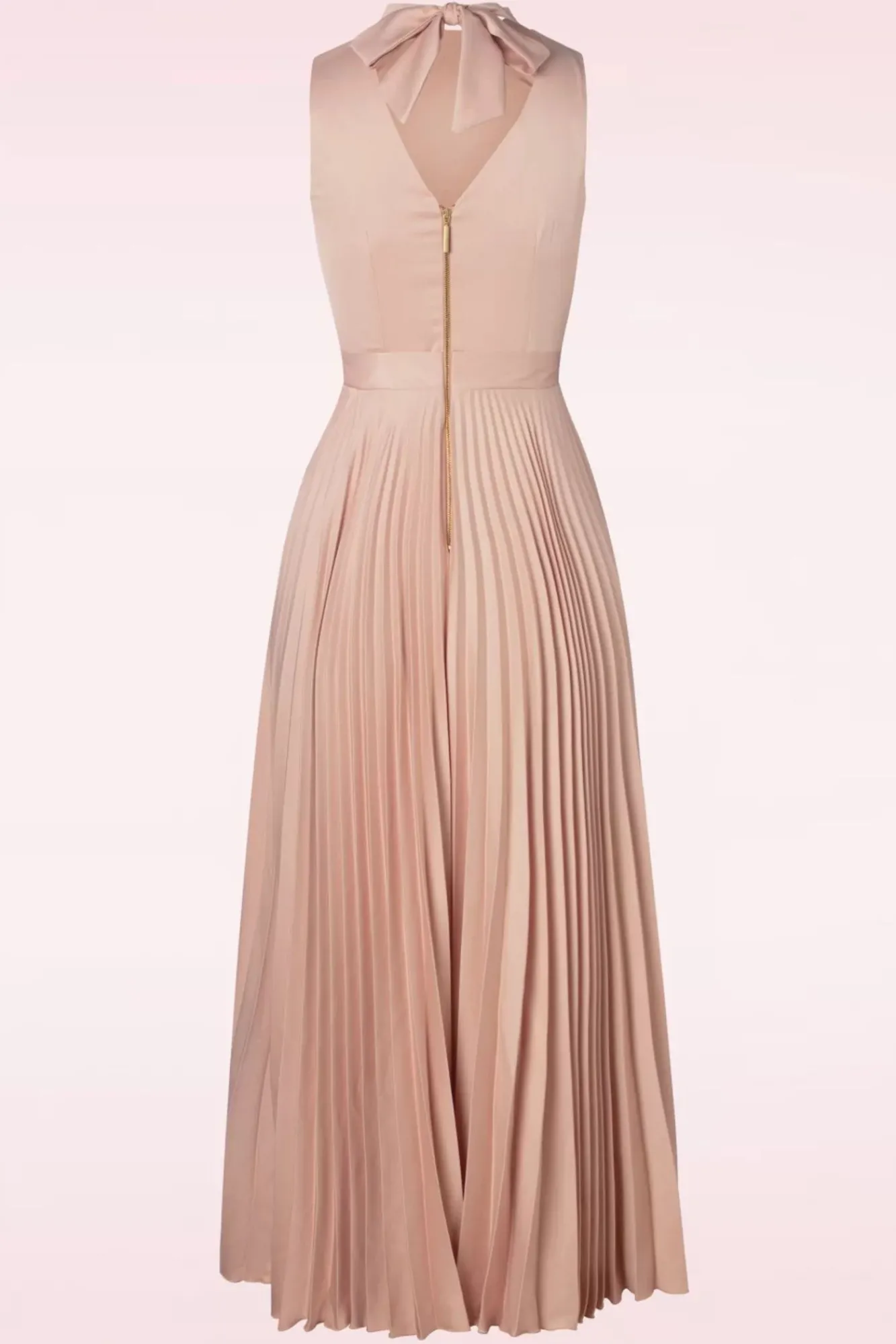 Bella Geplooide Maxi Jurk In Blush Pink Vrouwen Effen Jurken