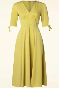 New Bella Swing Jurk In Geel Vrouwen Effen Jurken