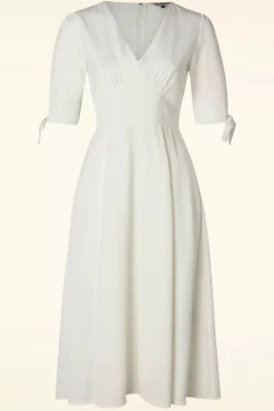 Outlet Bella Swing Jurk In Wit Vrouwen Effen Jurken