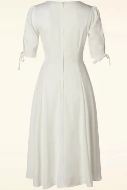 Outlet Bella Swing Jurk In Wit Vrouwen Effen Jurken