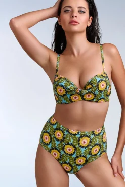 Discount Bellini Flower Balconette Bikini Top In Multi Vrouwen Bikini's