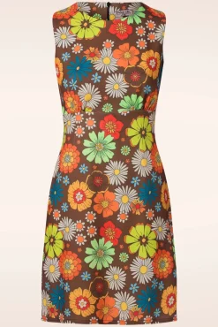 New Betty Bloemen Jurk In Bruin Vrouwen Plus Size Jurken