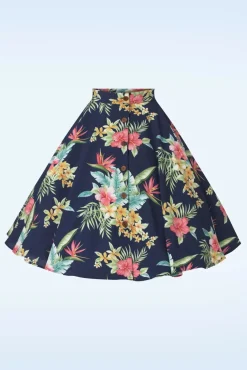 Best Beverly Button Swing Rok In Honolulu Navy Vrouwen Rokken