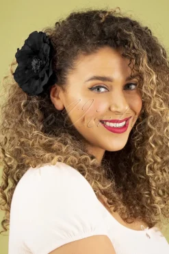 Best Big Flower Corsage In Zwart Vrouwen Haaraccessoires